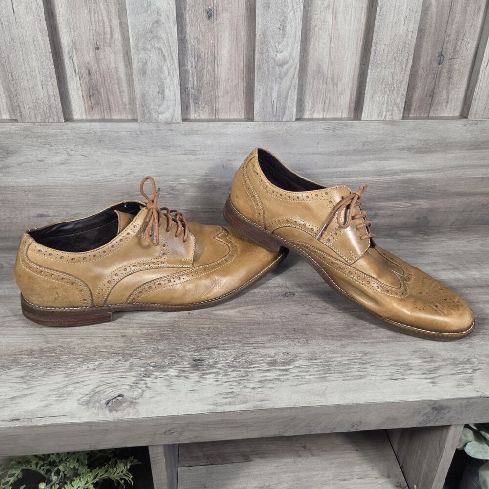 Rockport Men's 14 Brown Leather Wingtip Brogue Oxford Dress Shoes Lace Up M77063